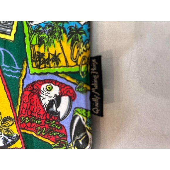 Jimmy Buffett's Margaritaville Womens Button Down Hawaiian Shirt Medium Green - Picture 8 of 9